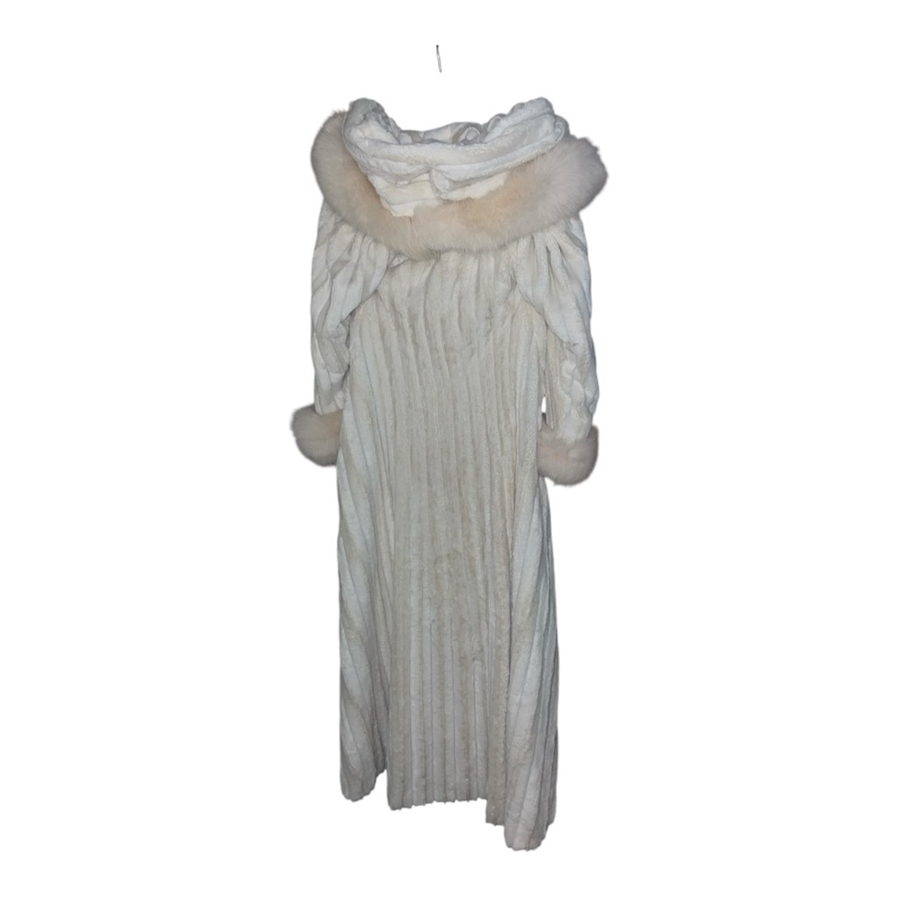 Vintage Womens’s Arctic fox White mink long coat custom made Should Be Size 6 - Picture 5 of 13